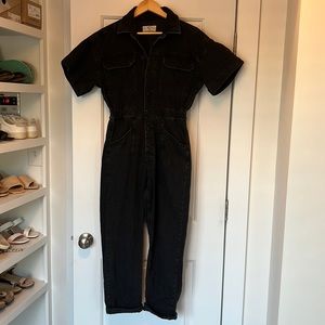 Free people black denim jumpsuit